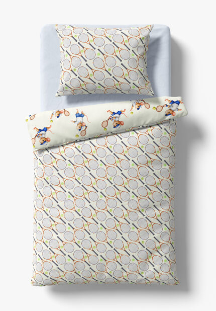 Personalized blanket for children with an original design - a tennis player mouse.
